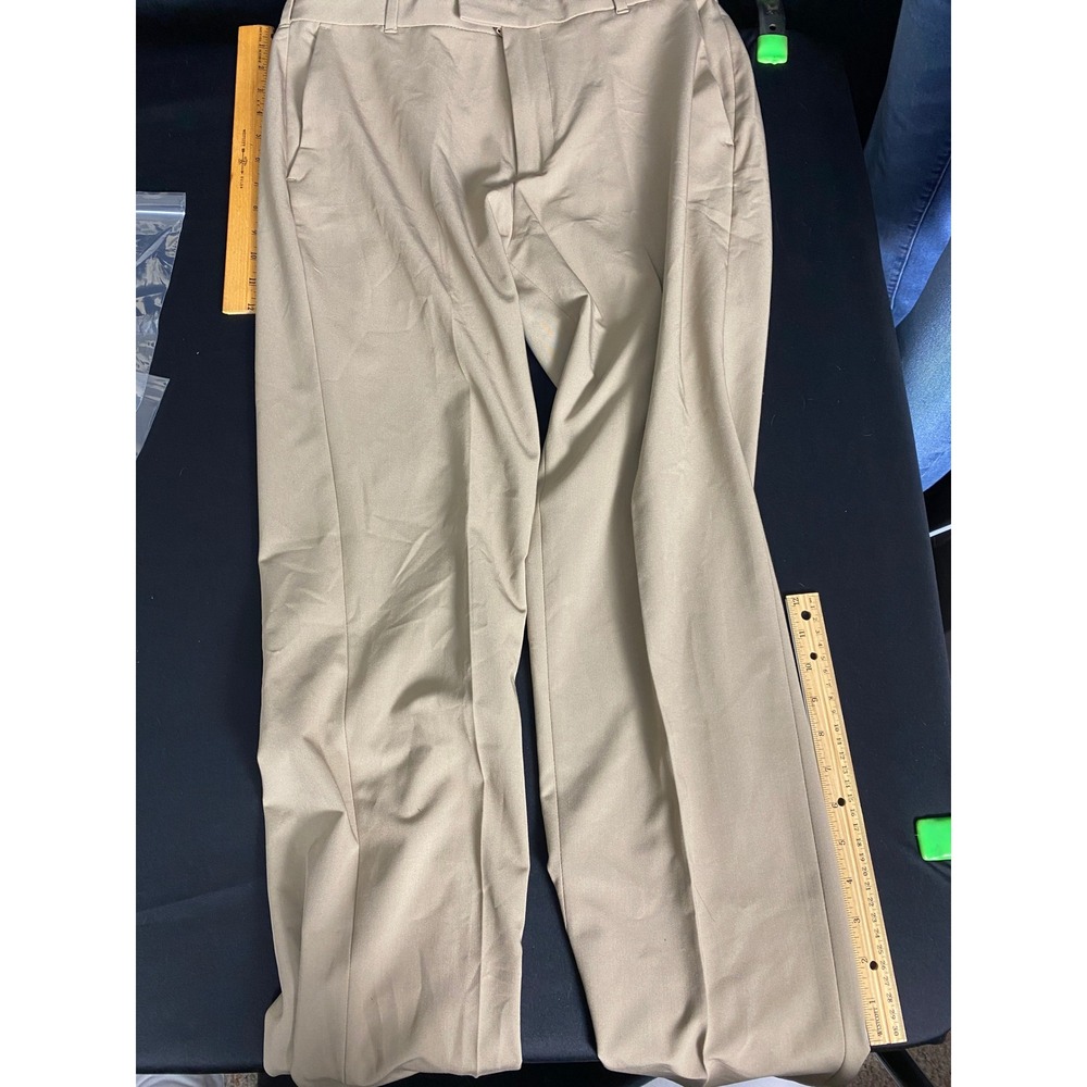 IZOD Mens 32x34 Straight Fit Dress‎ Pants Charcoal Herringbone Casual Business
